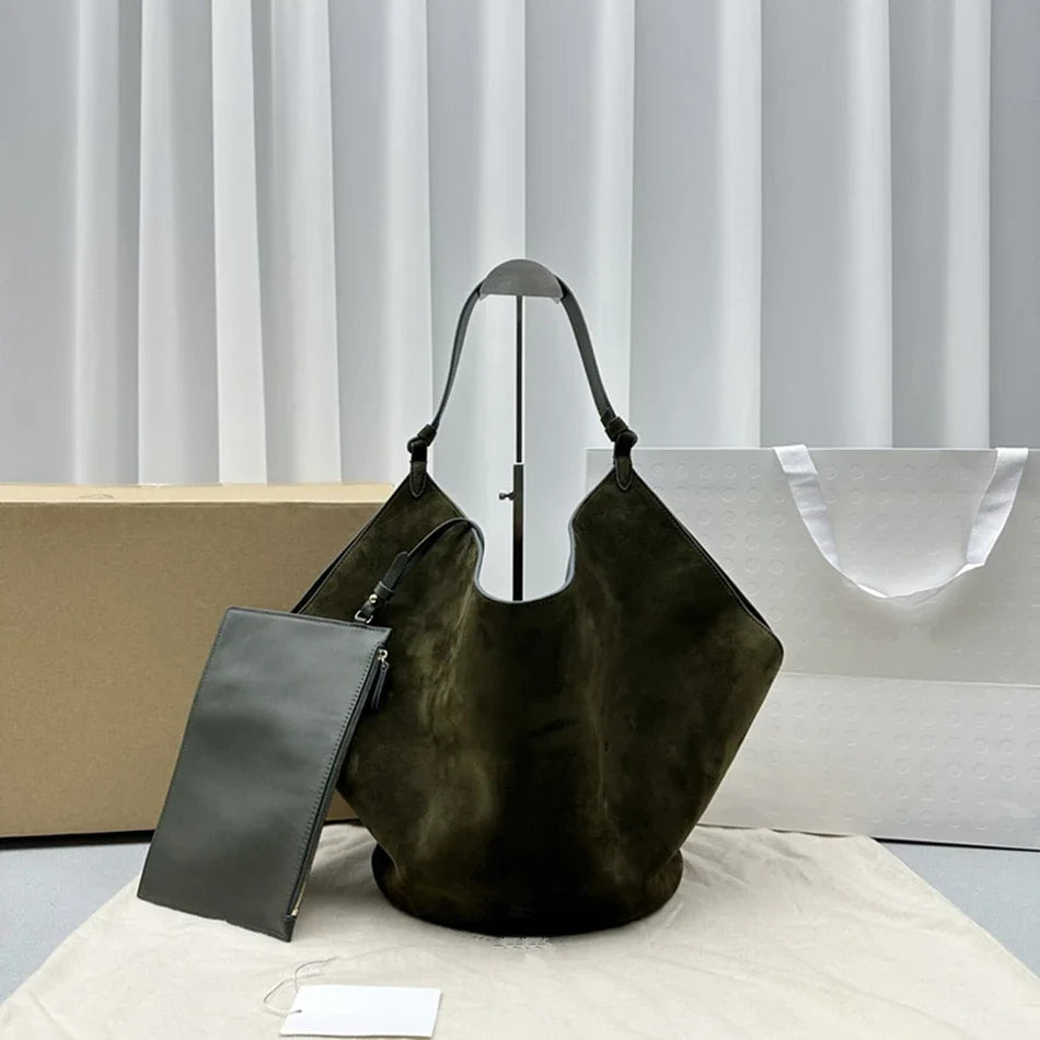 Medium Lotus suede tote