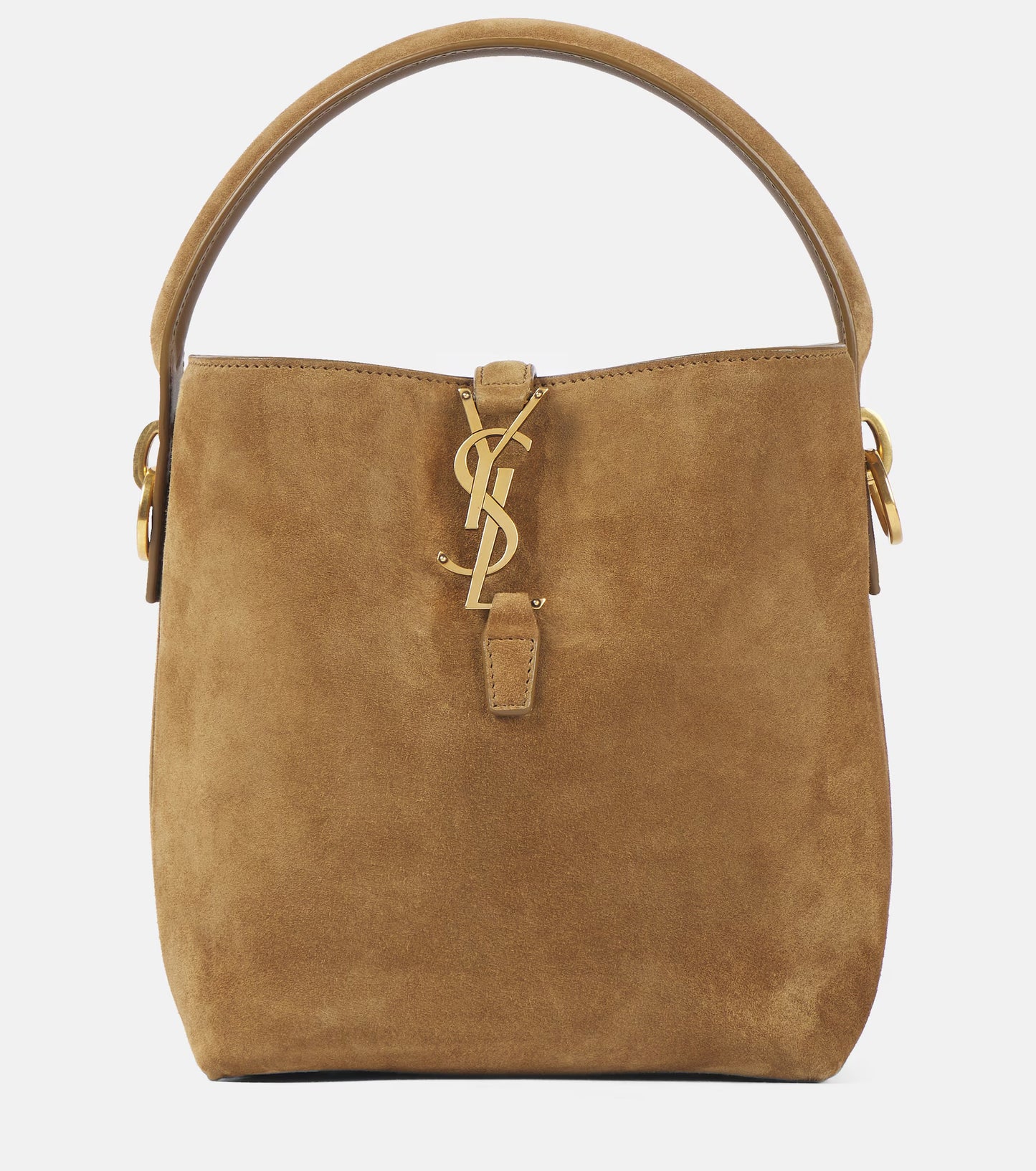 Small suede bucket bag