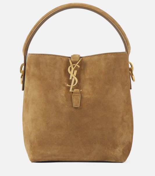 Small suede bucket bag