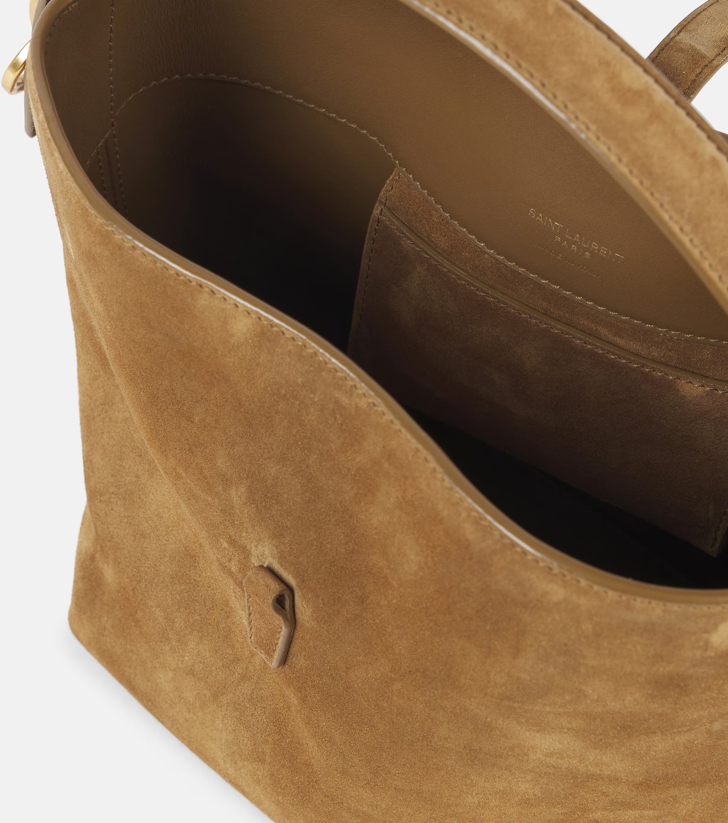 Small suede bucket bag