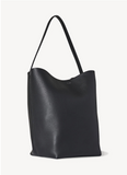 Belted tote black grain