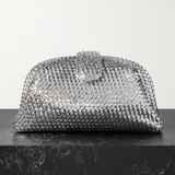 Lauren 1980 small intrecciato metallic leather clutch